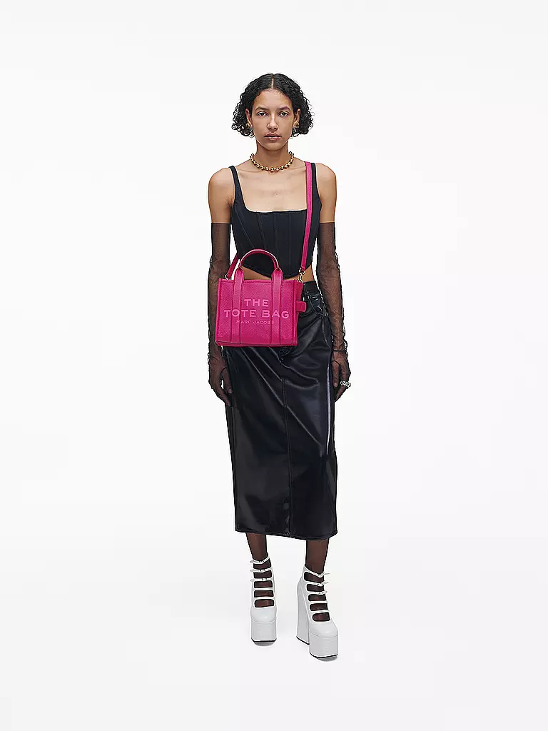 MARC JACOBS | Ledertasche - Tote Bag THE SMALL TOTE LEATHER | pink