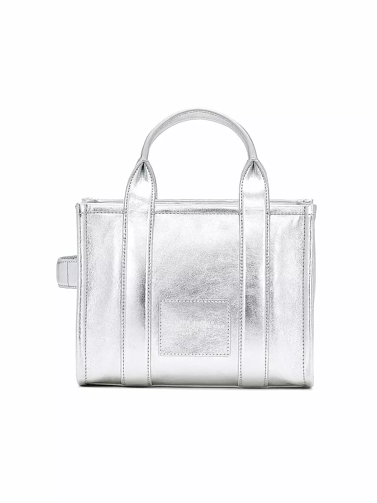 MARC JACOBS | Ledertasche - Tote Bag THE SMALL TOTE LEATHER | silber