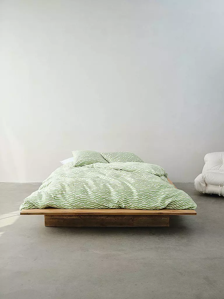 MARC O'POLO HOME | Satin-Bettwäsche HARPA 70x90cm/140x200cm Fern Green | hellgrün