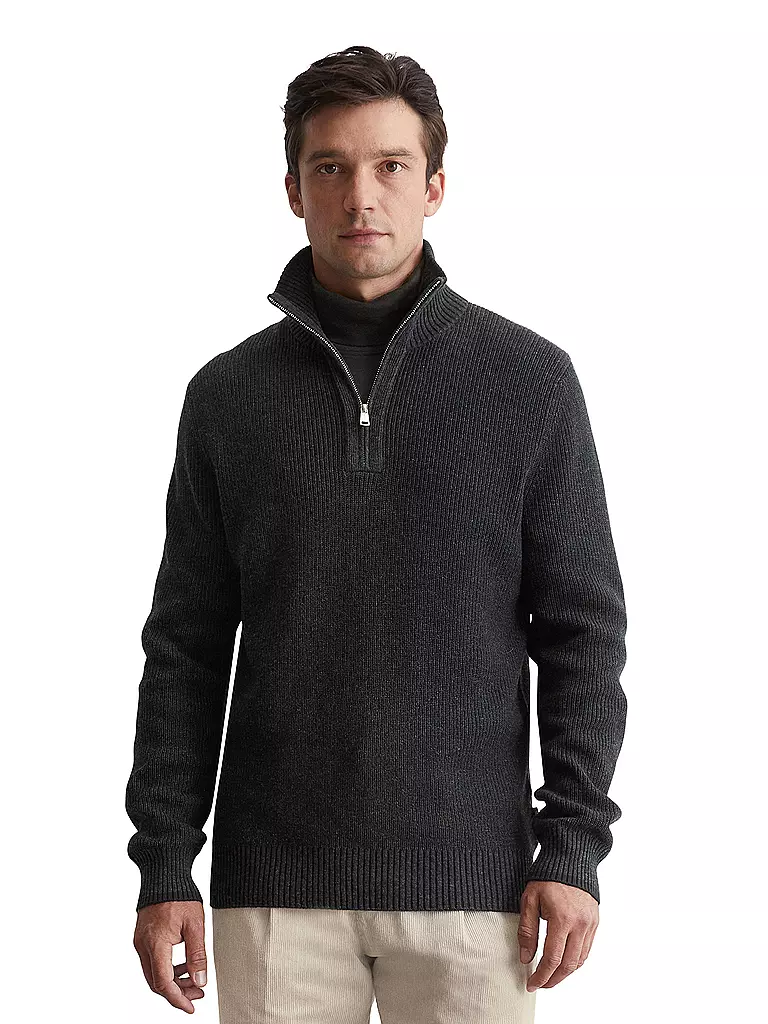 MARC O'POLO | Troyer Pullover | schwarz