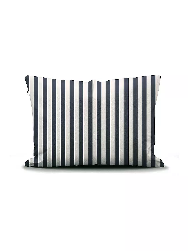 MARC O'POLO HOME | Satin Bettwäsche CLASSIC STRIPE 70x90cm/140x200cm Navy | hellgrau