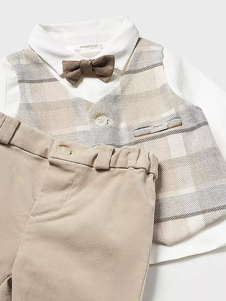 MAYORAL | Baby Set 3-teilig Hemd, Gilet und Hose | beige