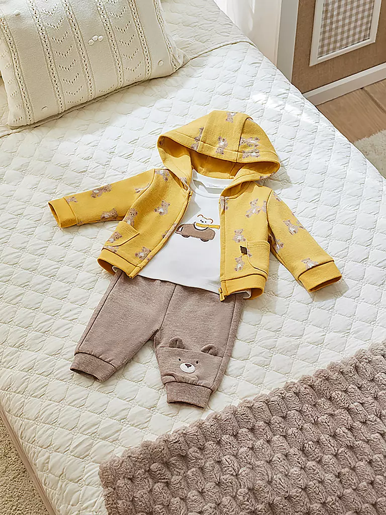 MAYORAL | Baby Set 3-teilig Sweatjacke, Langarmshirt und Hose | beige