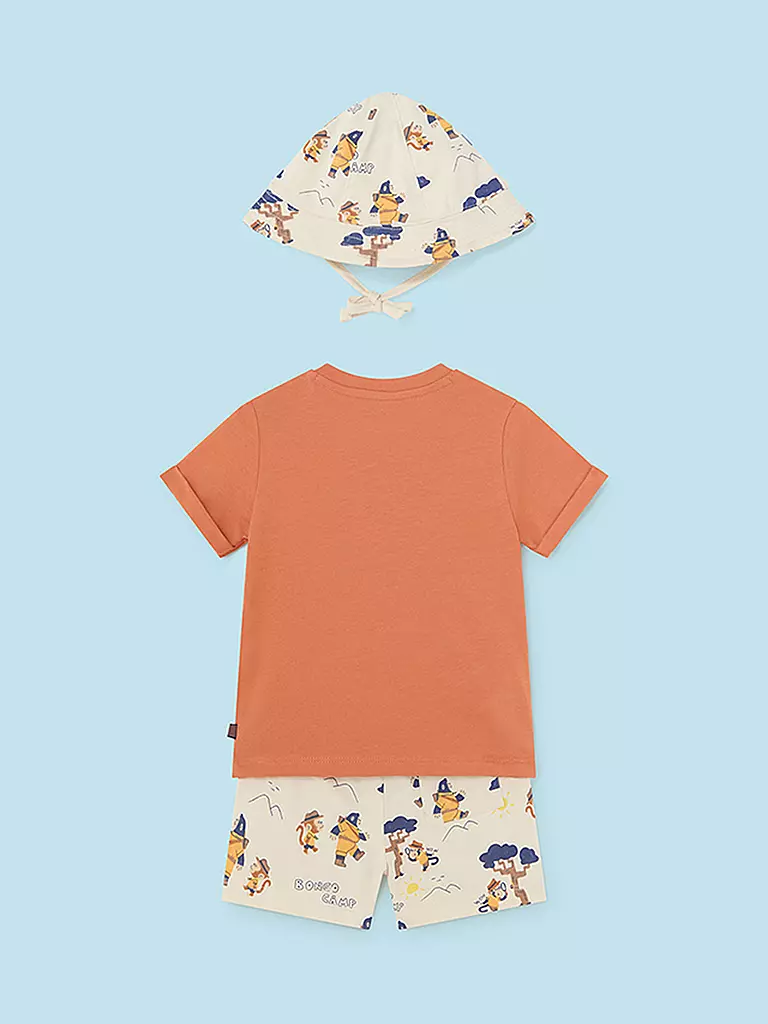 MAYORAL | Baby Set 3-teilig T-Shirt, Shorts, Kappe  | orange