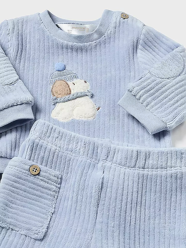 MAYORAL | Baby Set Mütze, Pullover, Hose 3-teilig | hellblau