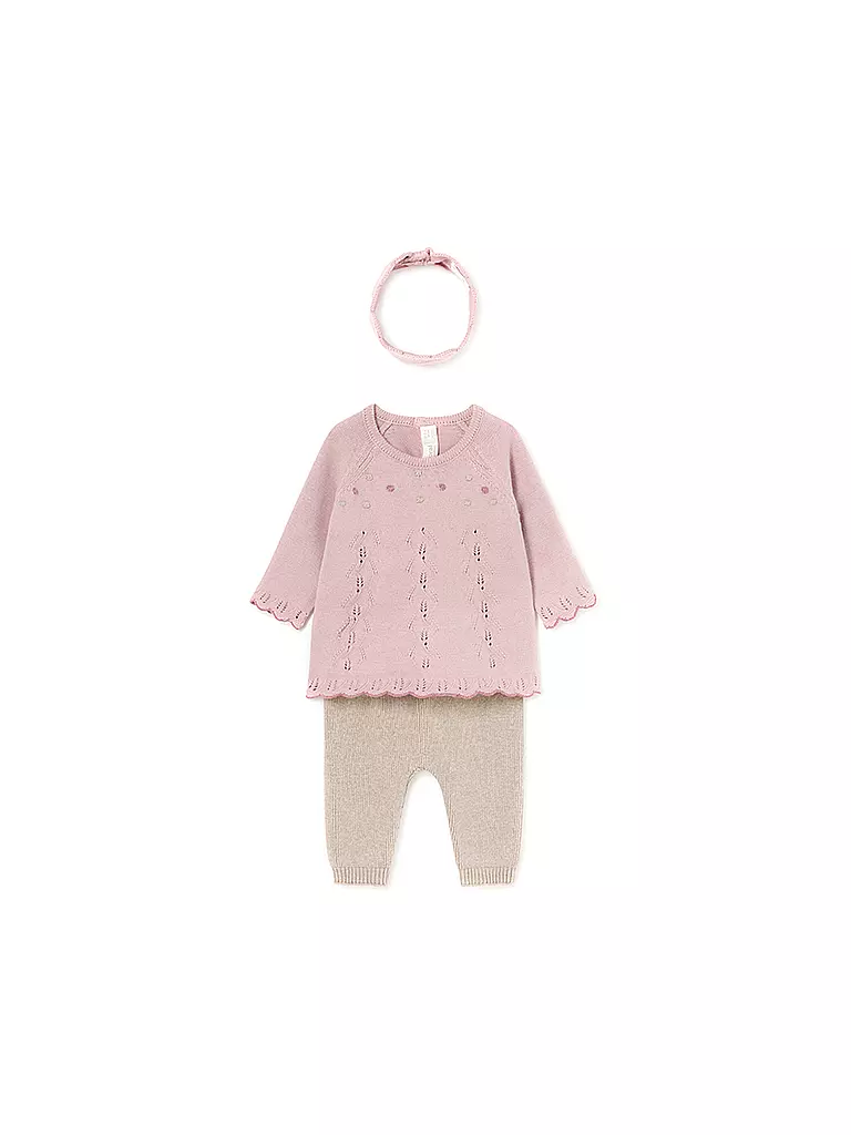 MAYORAL | Baby Set Stirnband, Pullover, Hose 3-teilg | rosa