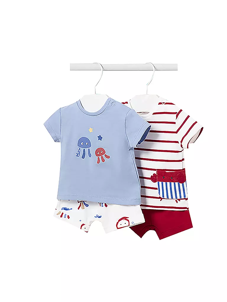 MAYORAL | Baby Set T-Shirt und Shorts 4 teilig | hellblau