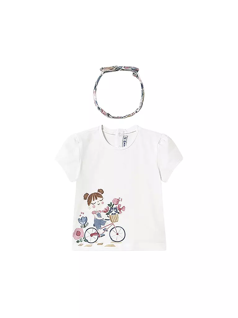 MAYORAL | Baby T-Shirt mit Stirnband | weiss