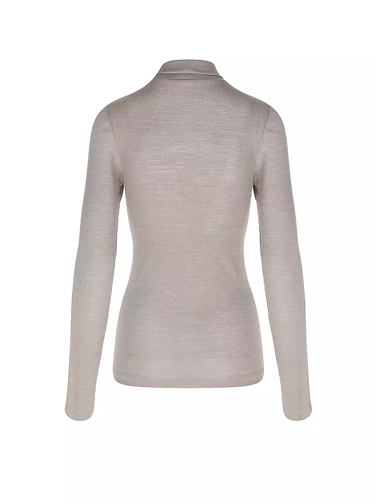 MEY | Langarmshirt WOOL LOVE deep taupe | schwarz