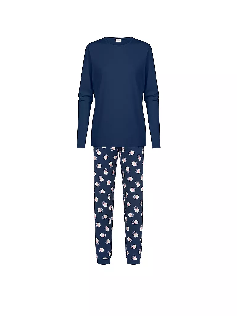 MEY | Pyjama SCRIBBLED DOTS | dunkelblau