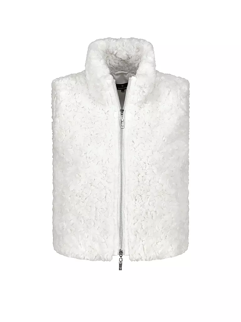 MONARI | Gilet in Felloptik  | creme