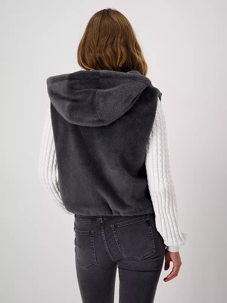 MONARI | Gilet in Felloptik  | grau