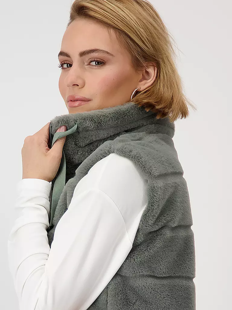 MONARI | Gilet in Felloptik  | grau