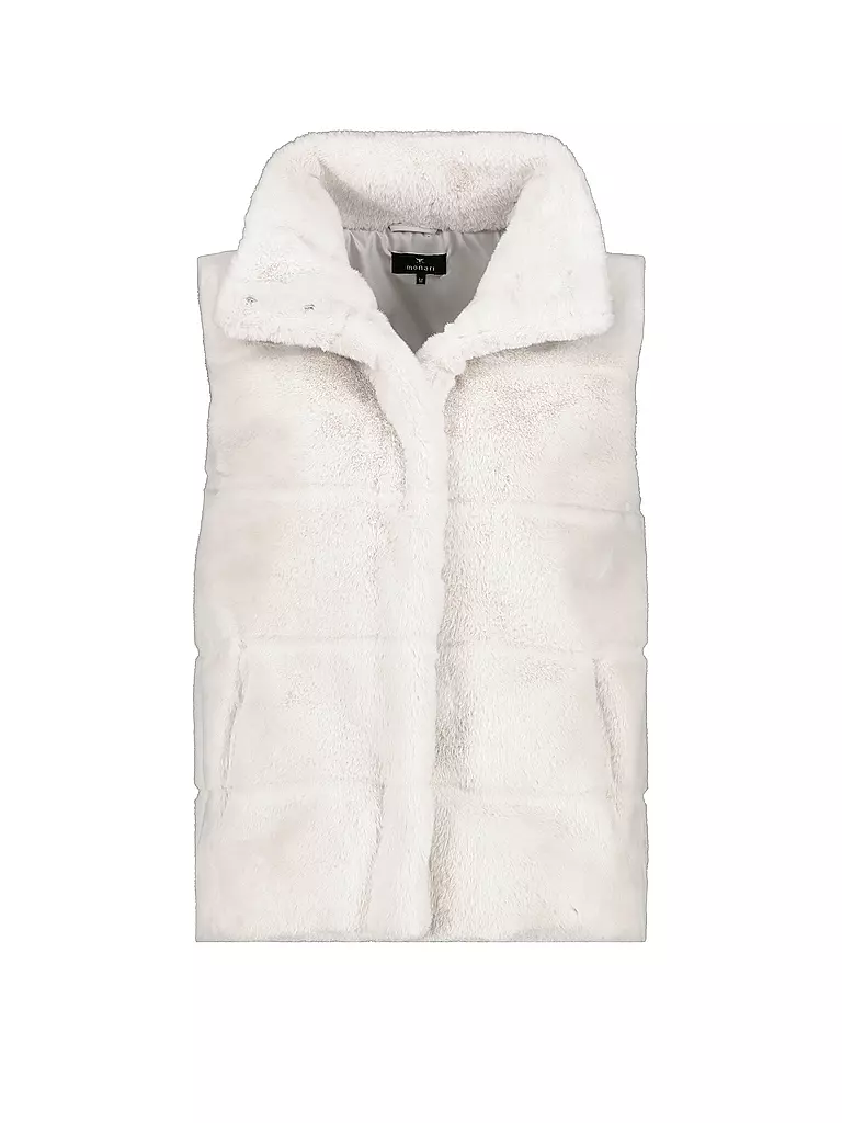 MONARI | Gilet in Felloptik | creme