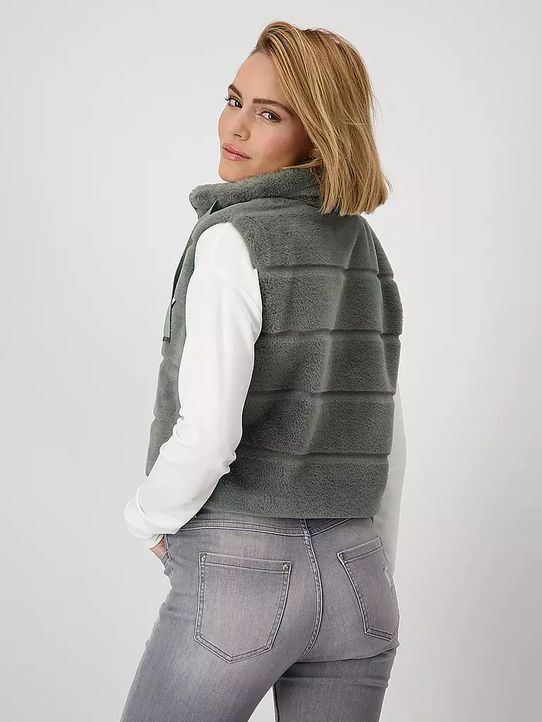 MONARI | Gilet in Felloptik | grau