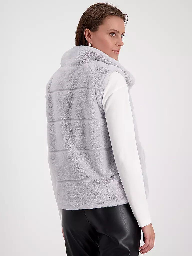 MONARI | Gilet in Felloptik | schwarz