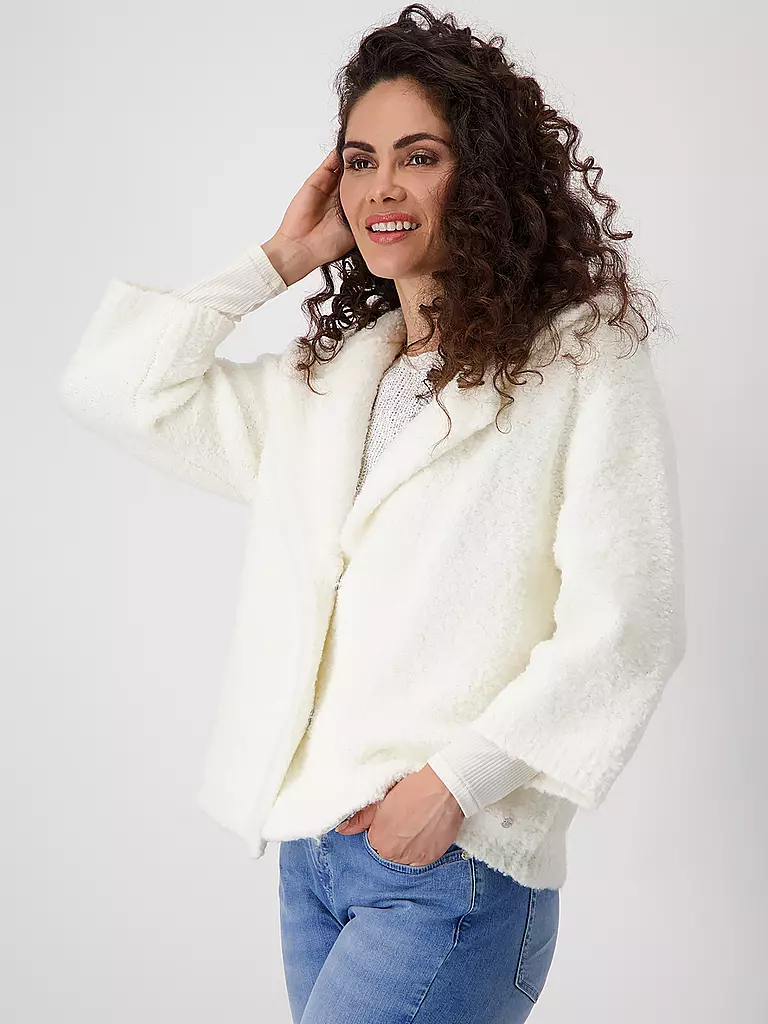 MONARI | Strickjacke in Felloptik | creme