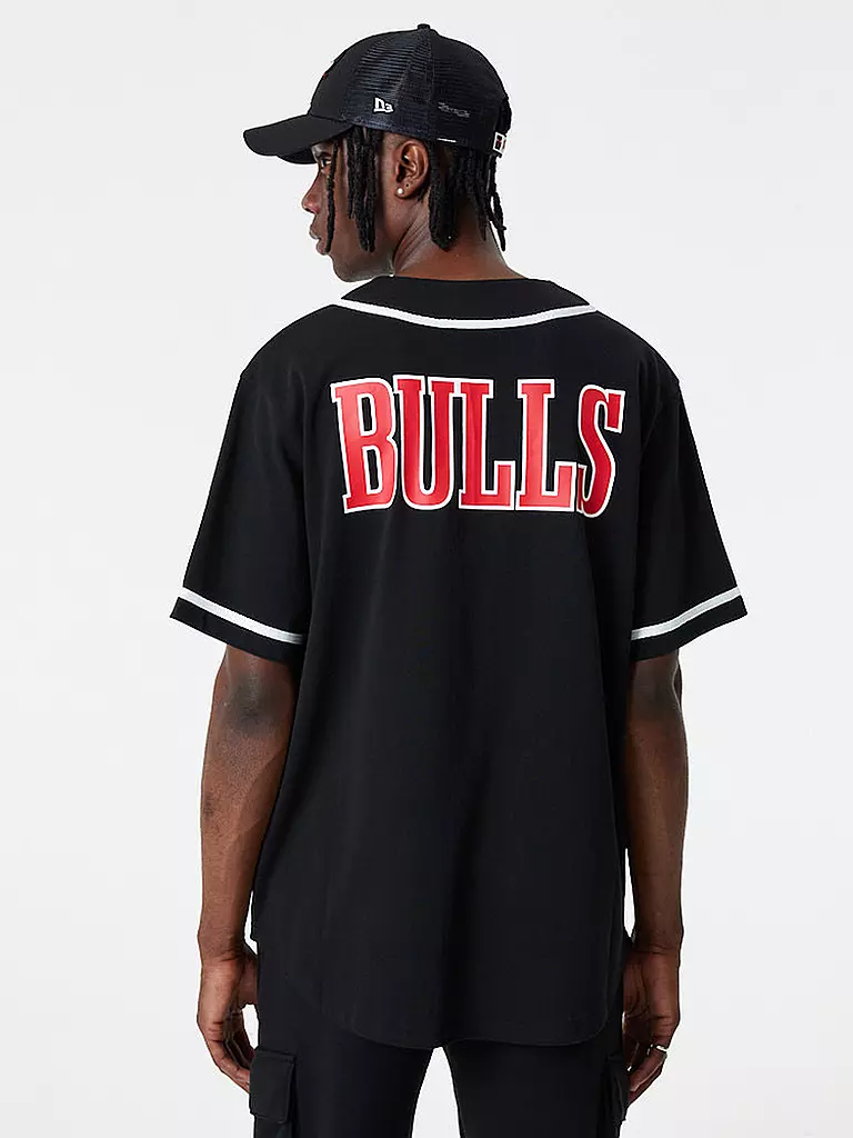 Chicago Bulls NBA Baseball Jersey Black T-Shirt