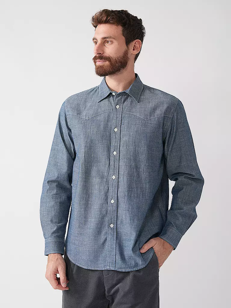 NUDIE JEANS | Hemd Regular Fit GEORGE CHAMBRAY | blau