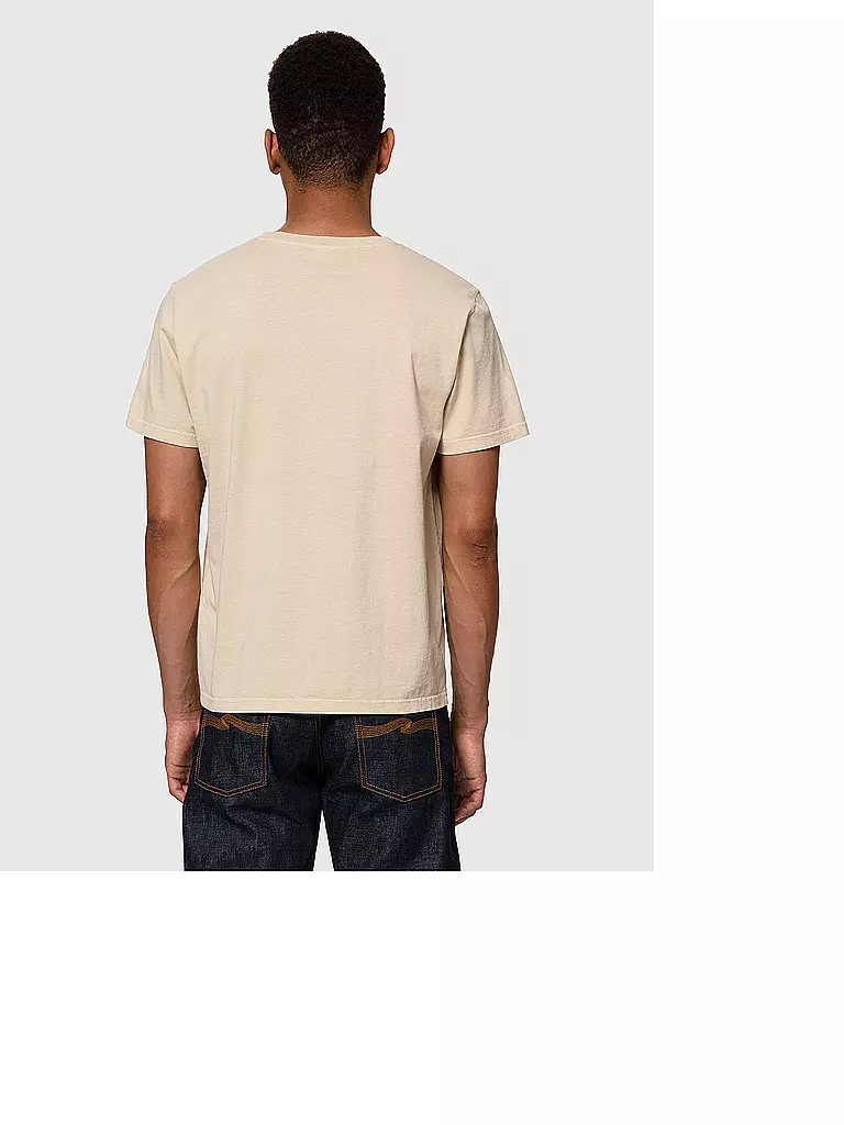 NUDIE JEANS | T-Shirt ROY SOUND HABITS  | creme