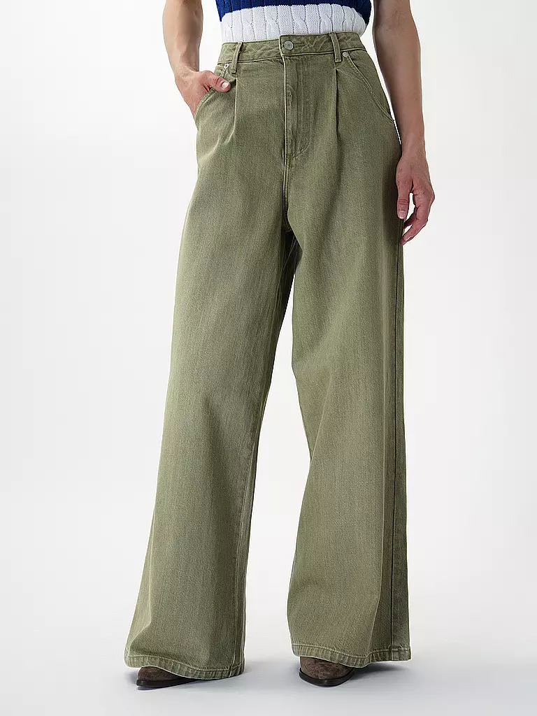 OFFICINE GENERALE | Jeans Wide Leg MOENA  | olive