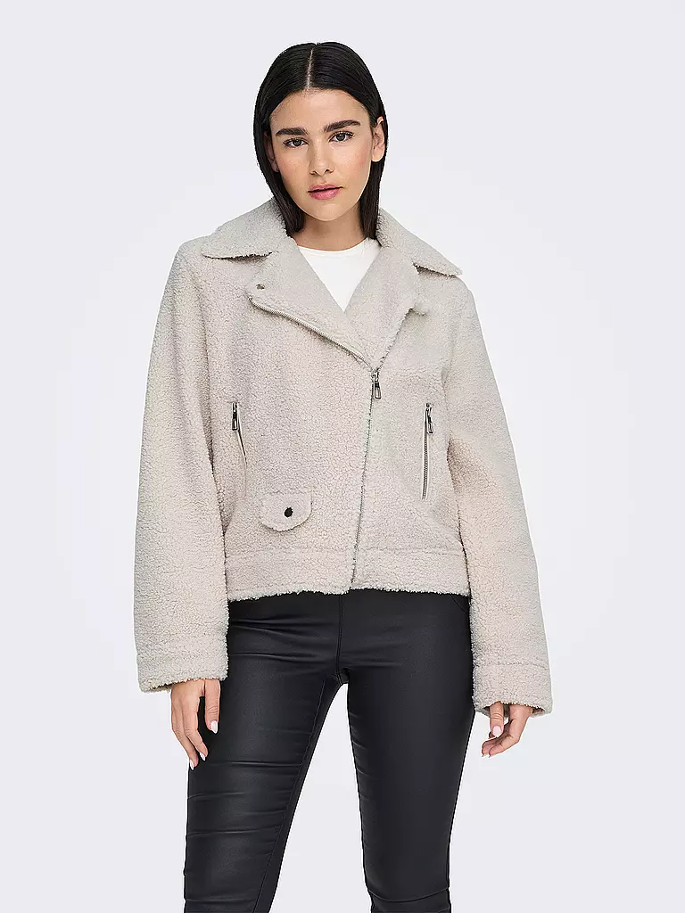 ONLY | Jacke in Felloptik ONLRIO TEDDY BIKER | creme