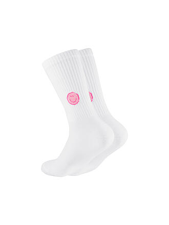 OOLEY | Socken ICON PINK SMILE weiss