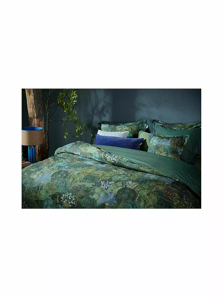 PIP STUDIO | Perkal Bettwäsche  JARDIN DE NOCHE 70x90cm/140x200cm Dark Blue  | dunkelblau