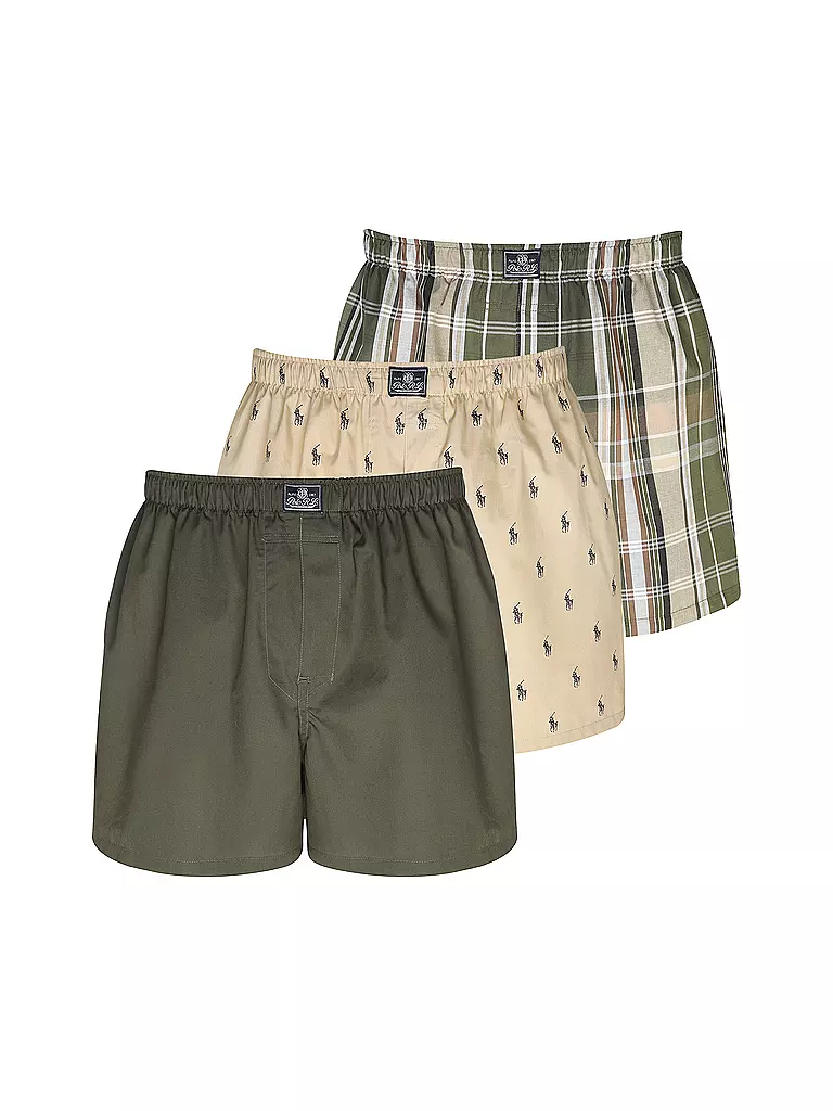 POLO RALPH LAUREN | Boxershorts 3-er Pkg. braun | olive