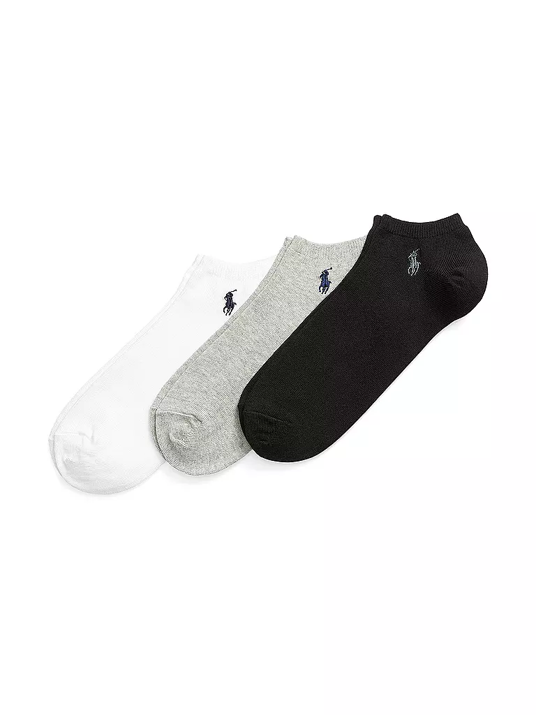 POLO RALPH LAUREN | Sneaker Socken 3er Pkg. black grey white | schwarz