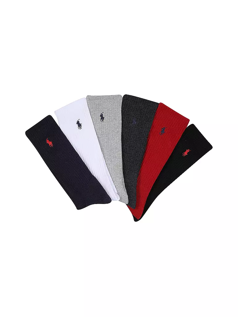 POLO RALPH LAUREN | Socken 6er Pkg. Blr/Red/Char/Hthr/White | bunt