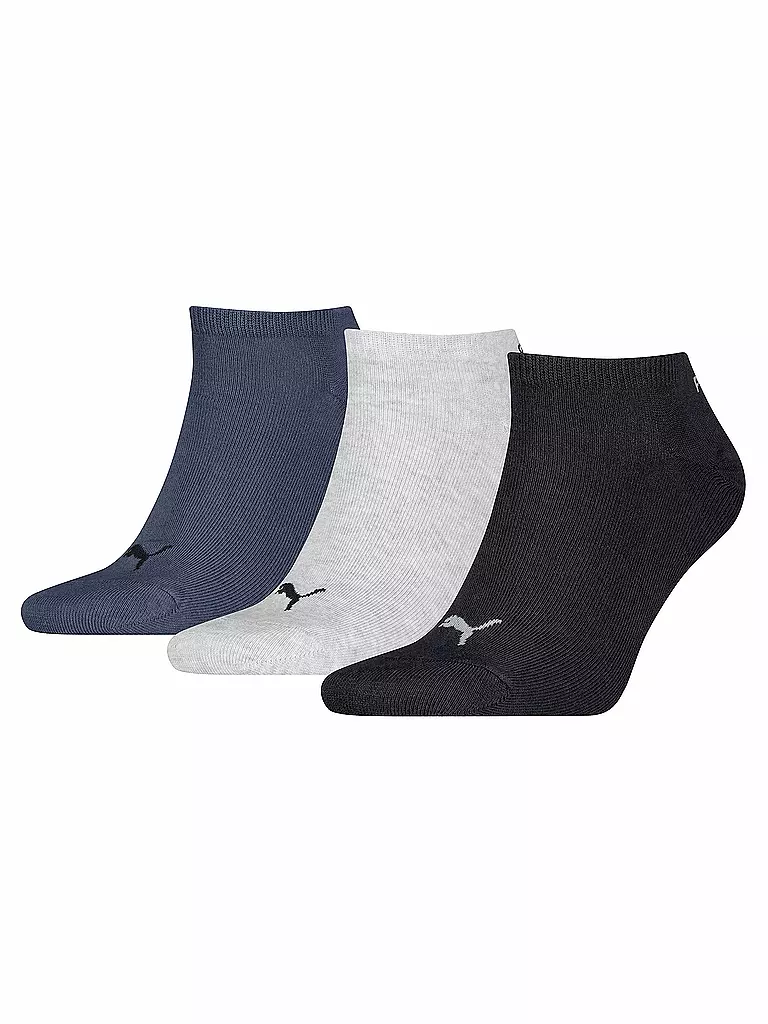 PUMA | Sneaker Socken 3er Pkg navy / grey | blau