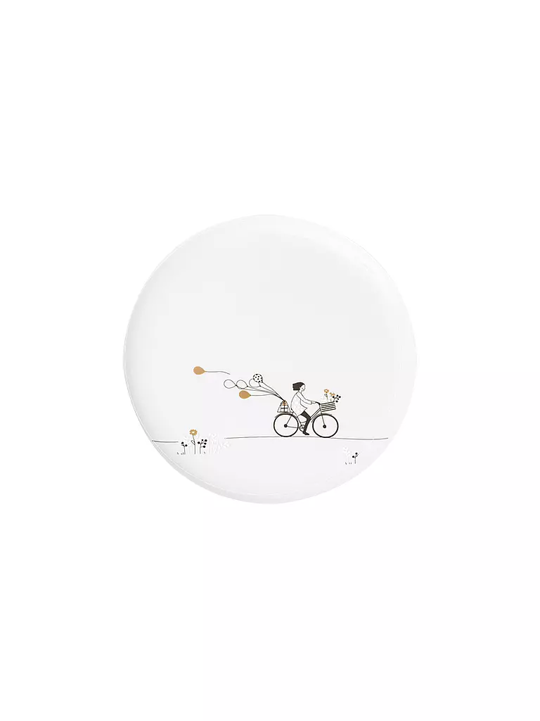 RAEDER | Geschenkteller HOBBY RADFAHREN 15cm Weiss | weiss