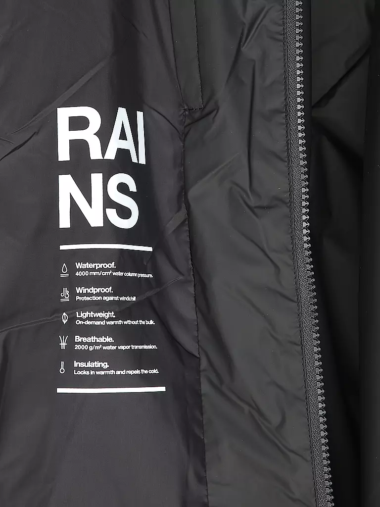 RAINS | Regenjacke LOHJA LONG INSULTED CURVED JACKET  | schwarz