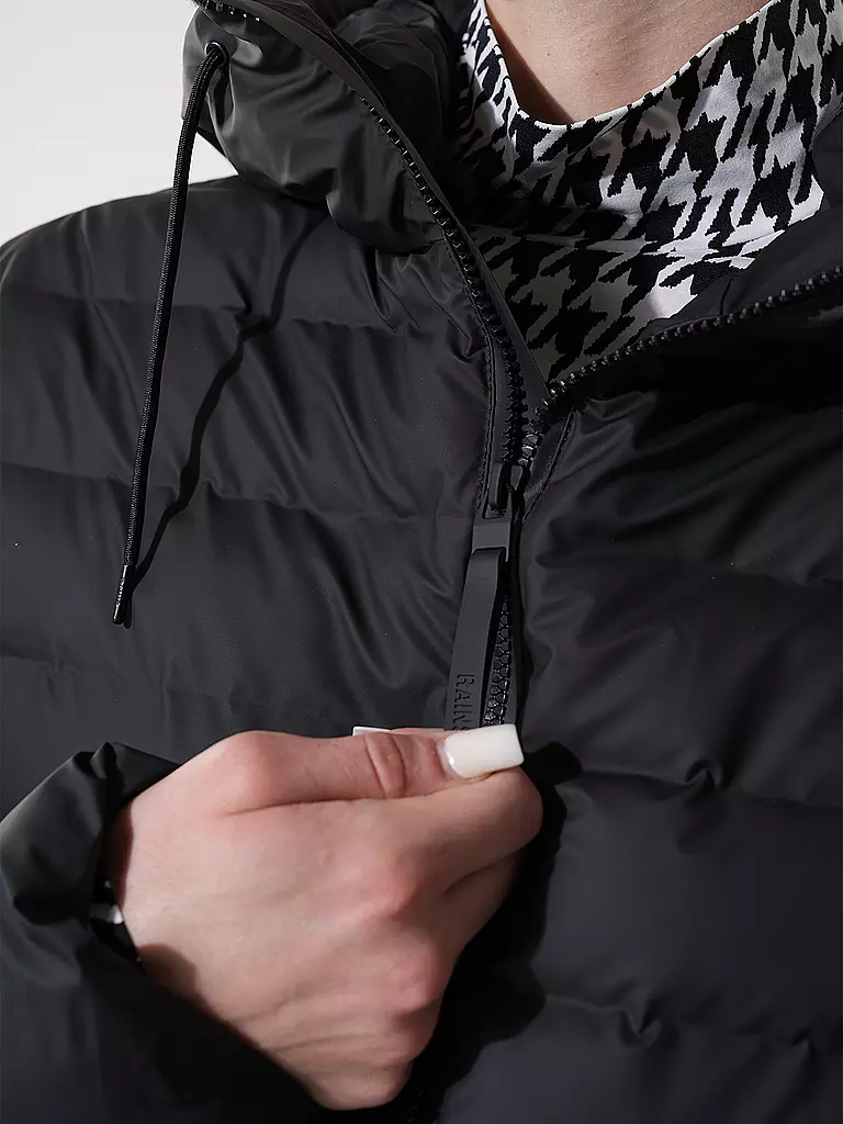 RAINS | Steppjacke LOHJA LONG PUFFER JACKET  | schwarz