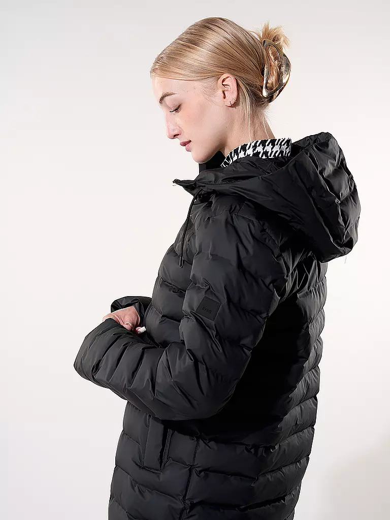 RAINS | Steppjacke LOHJA LONG PUFFER JACKET  | schwarz