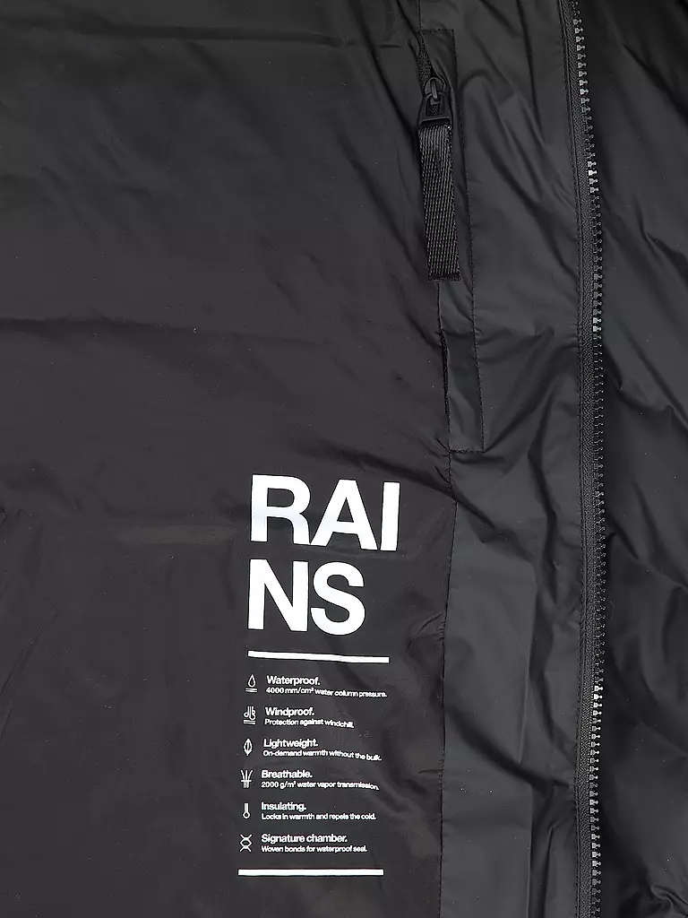 RAINS | Steppjacke LOHJA LONG PUFFER JACKET  | schwarz