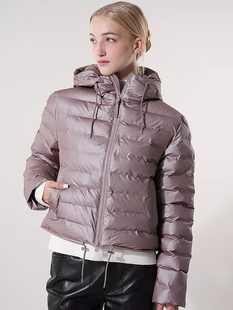 RAINS | Steppjacke LOHJA SHORT PUFFER JACKET | silber