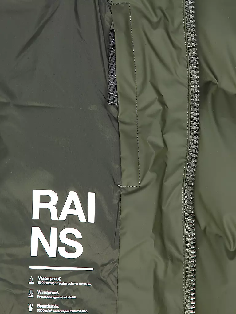 RAINS | Steppmantel ALTA LONGER PUFFER JACKET | dunkelgrün