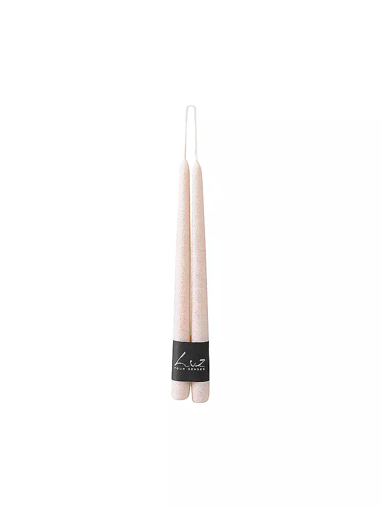 RASTELI | Paar Spitzkerzen "velours" - Luz Your Senses 30cm Pearl | beige