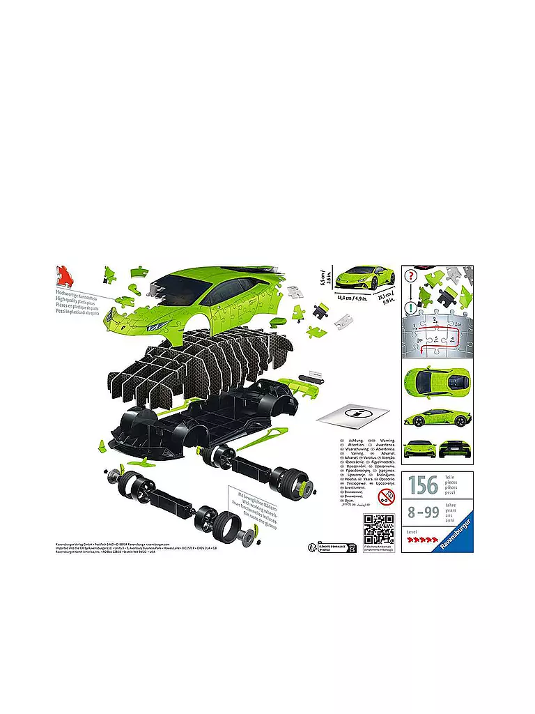 RAVENSBURGER | 3D Puzzle - Lamborghini Huracán EVO - Verde | keine Farbe