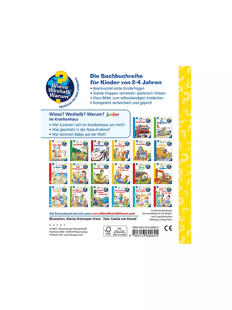 RAVENSBURGER | Buch - Wieso Weshalb Warum - junior : Im Krankenhaus | keine Farbe