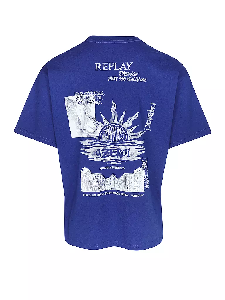 REPLAY | T-Shirt 9ZERO1 | blau