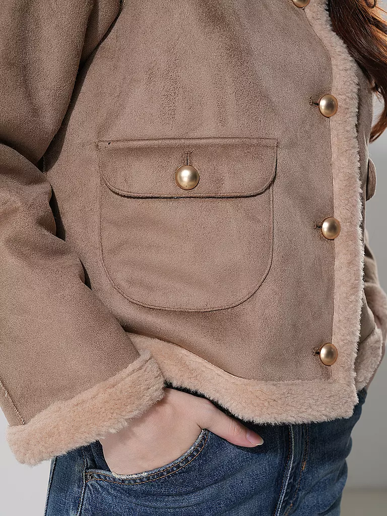 RICH & ROYAL | Jacke in Felloptik | beige