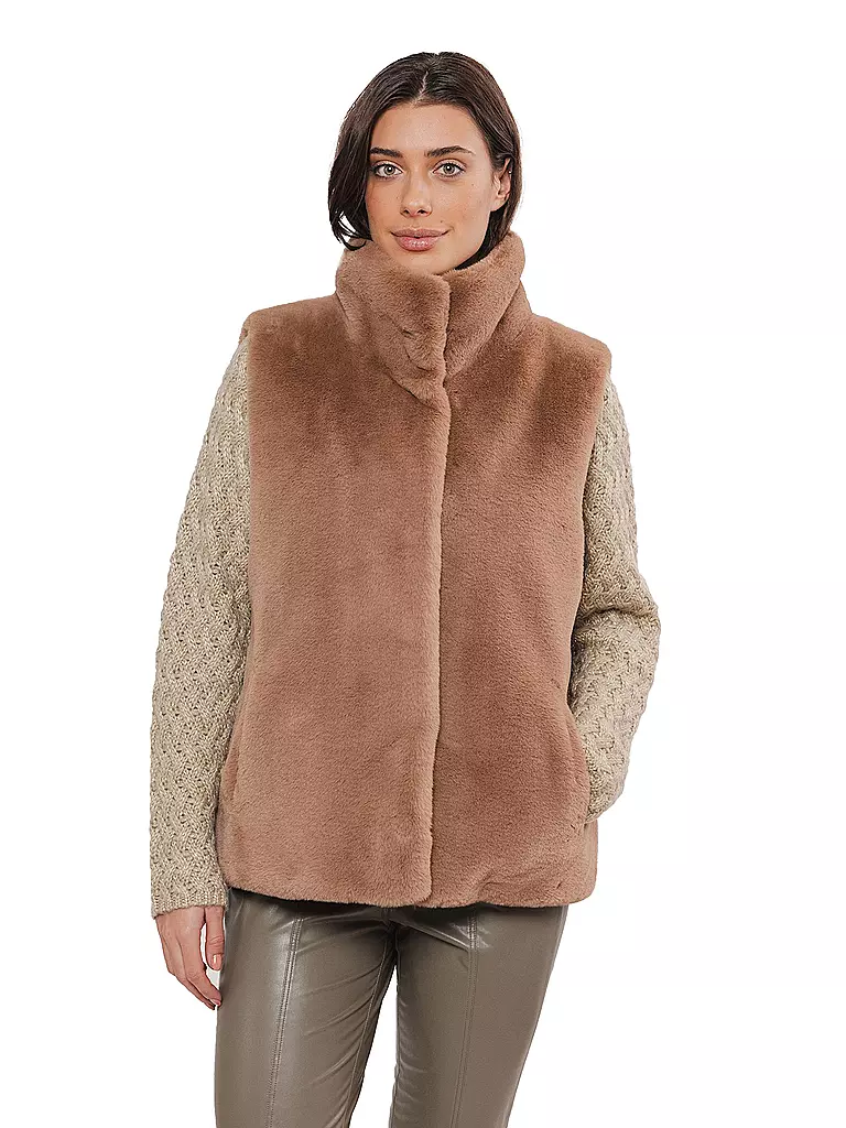 RINO&PELLE | Gilet in Felloptik LISON | camel