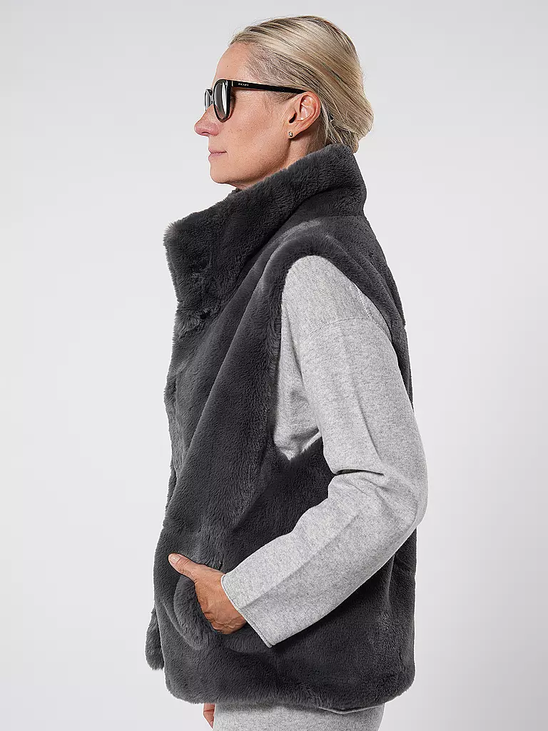 RINO&PELLE | Gilet in Felloptik LISON | grau