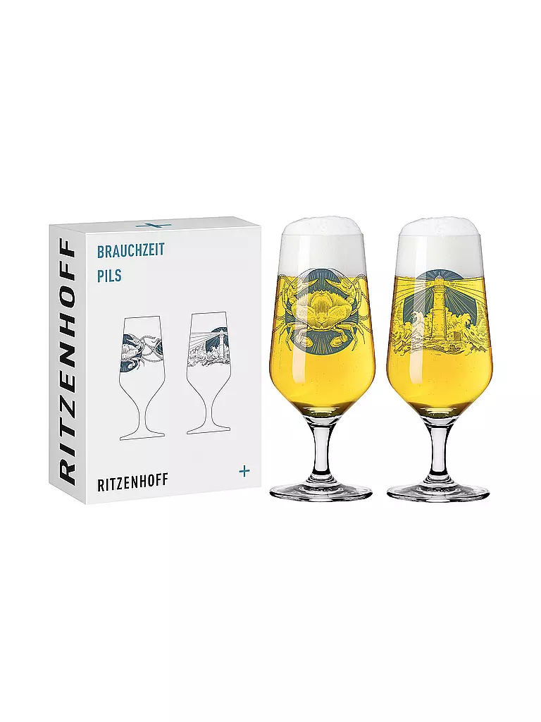 RITZENHOFF | Bierglas 2-er Set BRAUCHZEIT PILS #7 und #8 Philip Harris 2023 | bunt