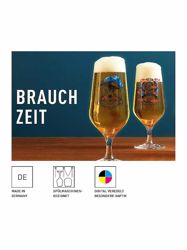 RITZENHOFF | Bierglas 2-er Set BRAUCHZEIT PILS #7 und #8 Philip Harris 2023 | bunt