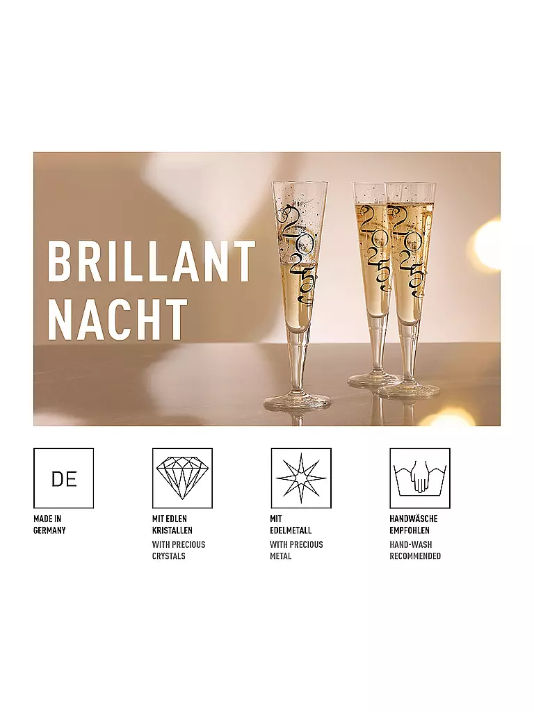 RITZENHOFF | Champagnerglas BRILLANTNACHT 2025 | silber