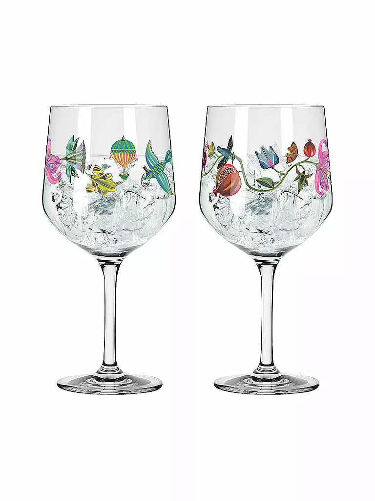 RITZENHOFF | Gin Glas 2-er Set BOTANIC LIGHTS #9 #10 Olaf Hajek 2024 | bunt